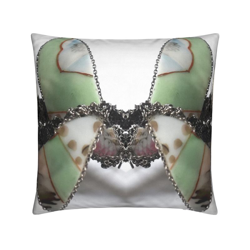 'Blossoms' - Kaleidoscope Square Cushion in White