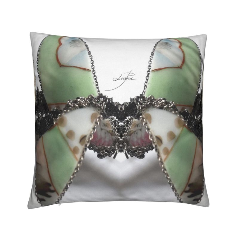 'Blossoms' - Kaleidoscope Square Cushion in White