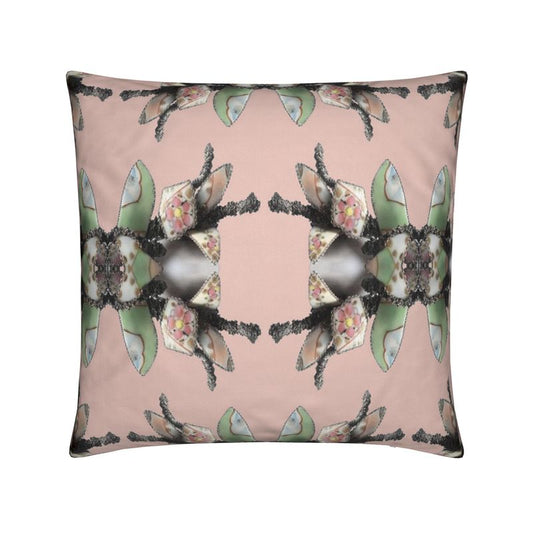 'Blossoms' - Trellis Square Cushion in Powder Pink