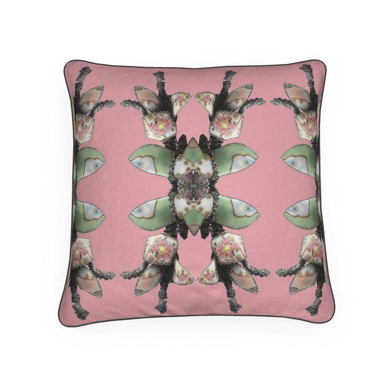 'Blossoms' - Trellis Square Cushion in Candy Pink