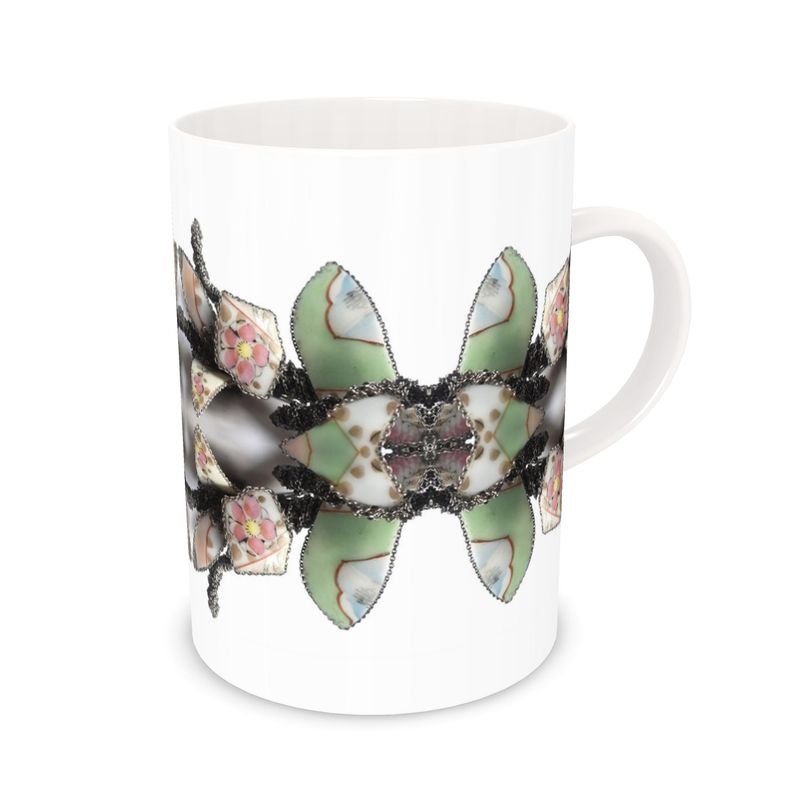 'Blossoms' - Bone China Mug in White