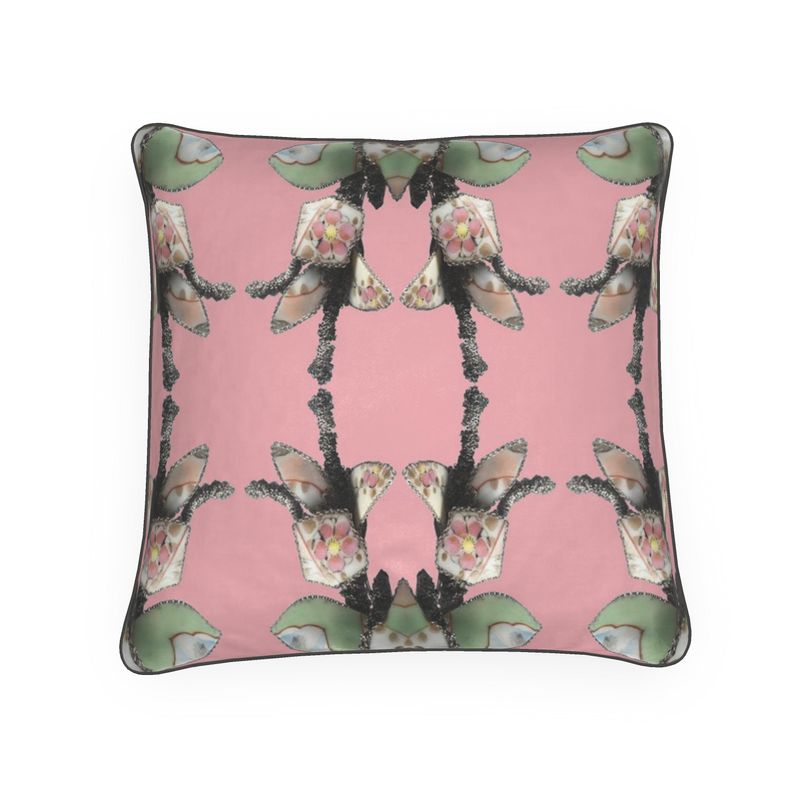 'Blossoms' - Trellis Square Cushion in Candy Pink