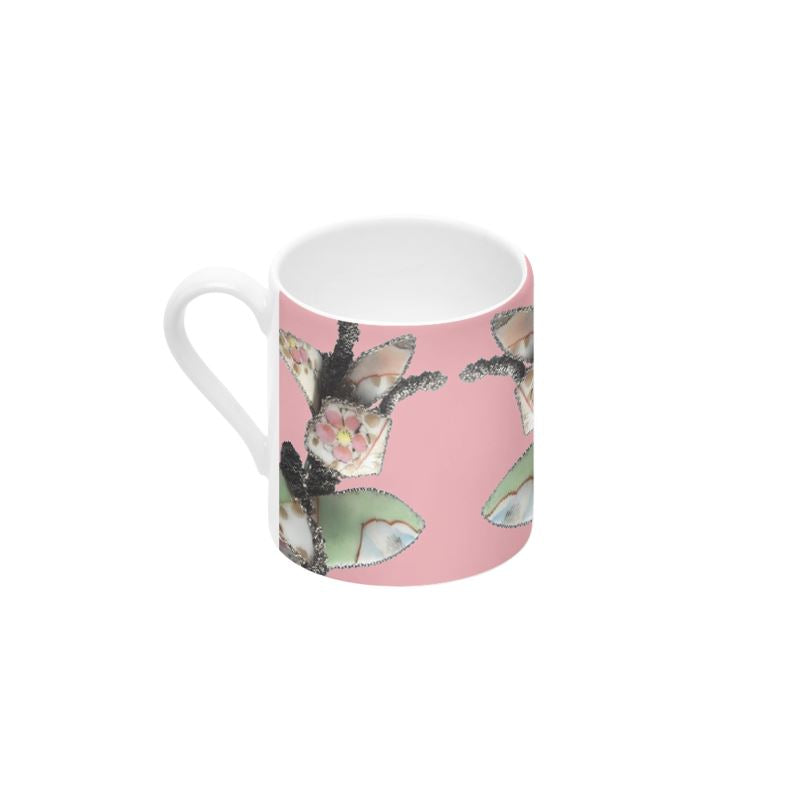 'Blossoms' - Small Espresso Cup and Saucer in Candy Pink