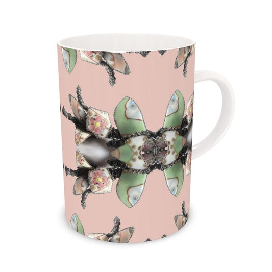 'Blossoms' - Bone China Mug in Powder Pink