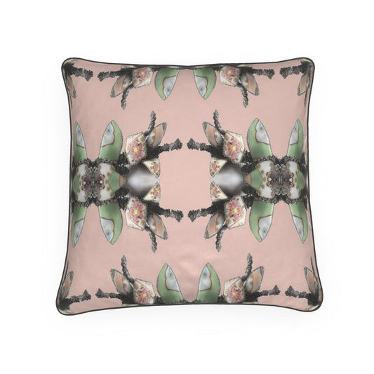 'Blossoms' - Trellis Square Cushion in Powder Pink