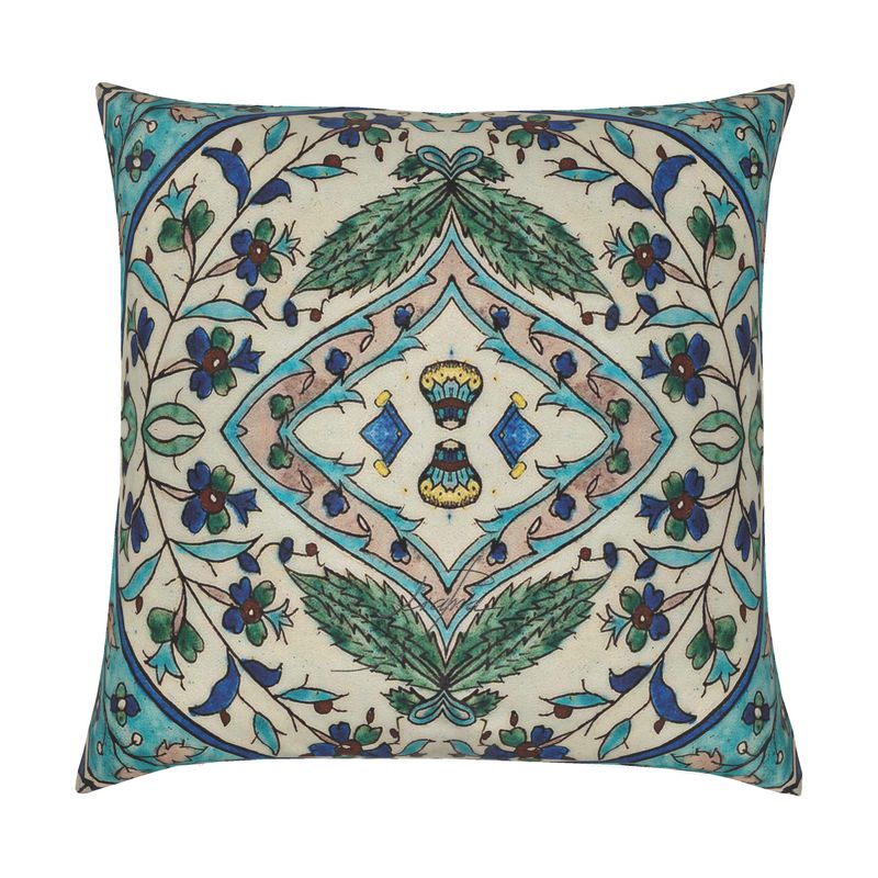 'Folklore' - Turquoise Square Cushion