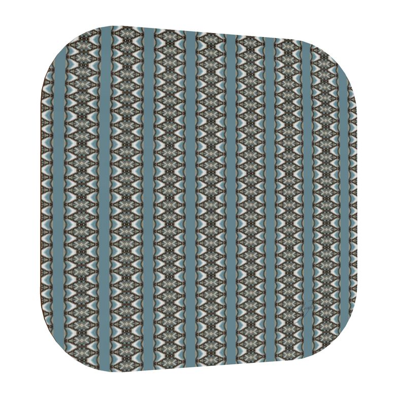 'Embrace' - Coasters with Verical Blue Stripes
